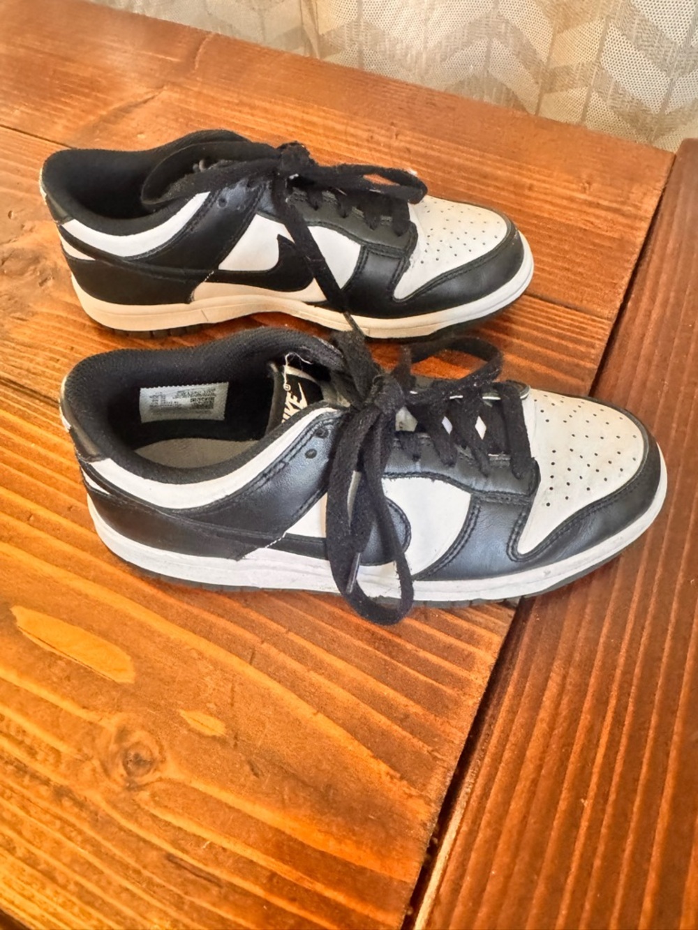 Nike Black and White Athletic Shoe Interior